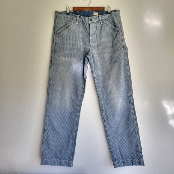 Blue Striped Denim Pants 36x34 - Picture 6 of 13